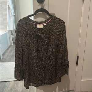 Women's Black Floral Top